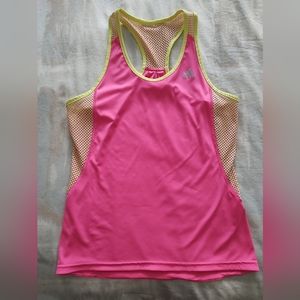 Adidas women's workout tank pink and yellow size S